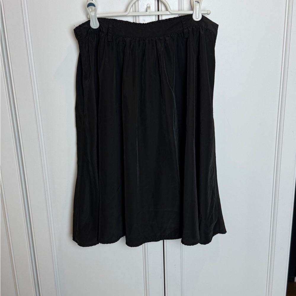 Xhilaration Black A-Line Pleated Work Skirt